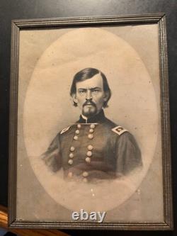 C1860s Antique Civil War Era Photo German Am Gen Franz Sigel Bull Run framed