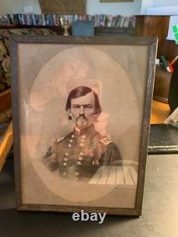 C1860s Antique Civil War Era Photo German Am Gen Franz Sigel Bull Run framed