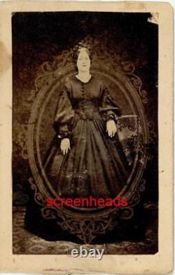 C1860s CIVIL WAR ERA Surrealism CDV Photo WOMAN IN PICTURE FRAME Very Unusual