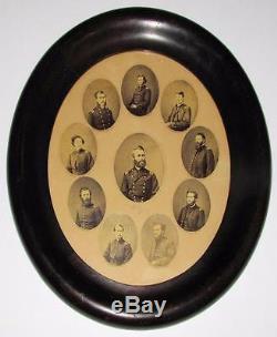 C1862 GEN. JACOB DOLSON COX & OH CIVIL WAR UNION ARMY OFFICERS, COLLAGE in FRAME