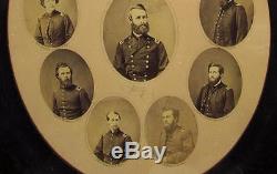 C1862 GEN. JACOB DOLSON COX & OH CIVIL WAR UNION ARMY OFFICERS, COLLAGE in FRAME