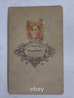 CDV Abraham Lincoln 1862 Stamp C. H. Wright Authentic Original Rare
