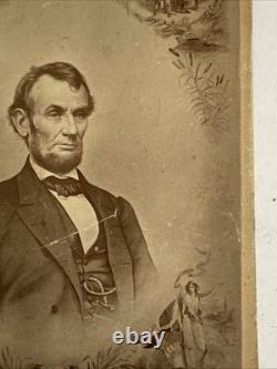 CDV Abraham Lincoln 1862 Stamp C. H. Wright Authentic Original Rare