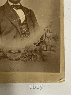 CDV Abraham Lincoln 1862 Stamp C. H. Wright Authentic Original Rare