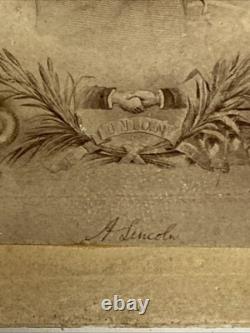 CDV Abraham Lincoln 1862 Stamp C. H. Wright Authentic Original Rare