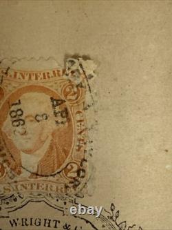 CDV Abraham Lincoln 1862 Stamp C. H. Wright Authentic Original Rare