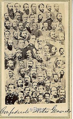 CDV Montage of Southern States Generals Civil War Confederate