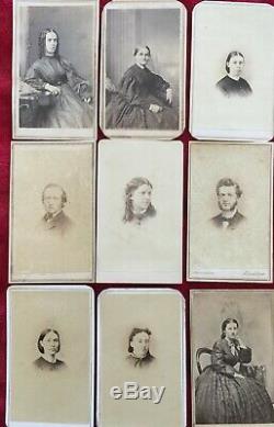 CDV PHOTOGRAPHS with CIVIL WAR ERA TAX REVENUE STAMPS GROUP OF 18