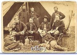 CDV Photograph CIVIL War Group Officers General Porter George Custer Staff