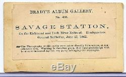 CDV PHOTOGRAPH CIVIL WAR SAVAGE STATION McCLELLAN HEADQUARTERS WAGONS ETC