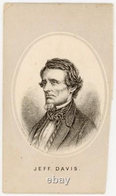 CDV Rare Jefferson Davis President CSA Civil War Engraving Signed STENTZEL
