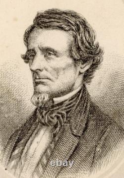 CDV Rare Jefferson Davis President CSA Civil War Engraving Signed STENTZEL