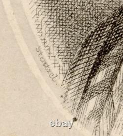 CDV Rare Jefferson Davis President CSA Civil War Engraving Signed STENTZEL