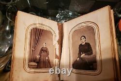 CDV album with tintype photographs 33 images in total needs fixing on the binding