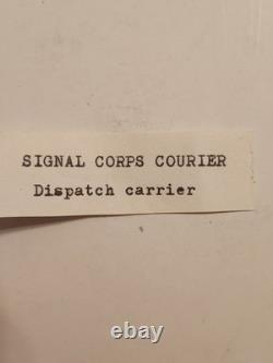 CDV of US Army Signal Corps Dog with Dispatch in mouth. J R Foster Backmark