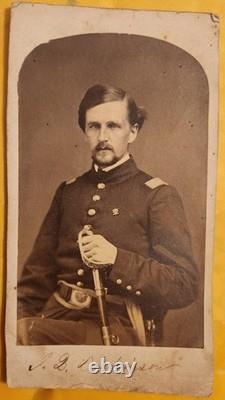 CDV of Union Capt John Q Dickinson, 7th Vermont Inf with Sword - Rare Image