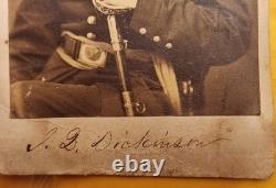 CDV of Union Capt John Q Dickinson, 7th Vermont Inf with Sword - Rare Image