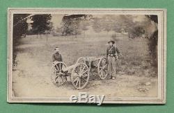 CDV of outdoor image of Civil War soldiers with cannon
