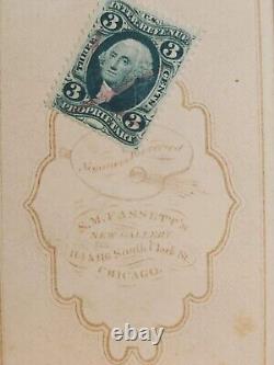 CDV of sharp looking Civil War Captain with a Chicago backmark, & revenue stamp