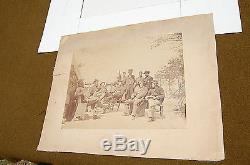 CIVIL WAR 1860s Matthew Brady LARGE Mammoth Plate Photo GROUP OF OFFICERS Slave