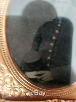 CIVIL WAR Andersonville POW Ambrotype Id'd 152nd New York Quarter Plate