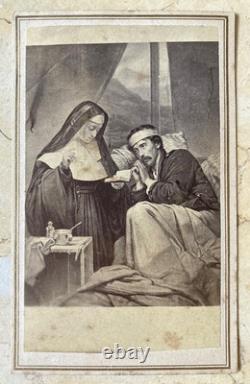 CIVIL WAR BATTLE of VICKSBURG WOUNDED UNION SOLDIER withRSM NUN CDV 1864 CDV PHOTO