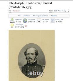 CIVIL WAR CDV CONFEDERATE GENERAL JOSEPH E. JOHNSON L. Prang & Co. Boston PHOTO