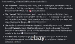 CIVIL WAR CDV CONFEDERATE GENERAL JOSEPH E. JOHNSON L. Prang & Co. Boston PHOTO