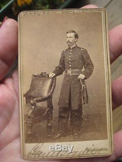 CIVIL War CDV Photograph Card-1865 Union Officer Uniform&sword/signed/brady`s Vg