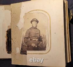 CIVIL WAR. CDV album containing images of 2 soldiers, incl. Corodon Mason, USC