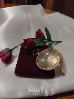 CIVIL WAR ERA VICTORIAN ANTIQUE 10K GOLD LOCKET FOB (Front And Back Cover)