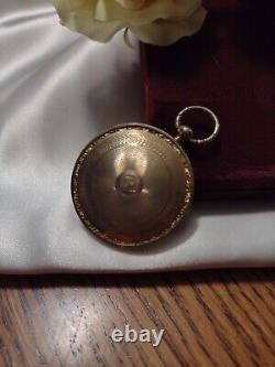 CIVIL WAR ERA VICTORIAN ANTIQUE 10K GOLD LOCKET FOB (Front And Back Cover)