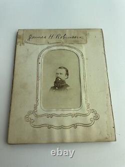 CIVIL WAR Lt James H. Robinson CDV & Pages From Family Photo Album