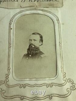 CIVIL WAR Lt James H. Robinson CDV & Pages From Family Photo Album