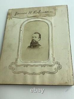 CIVIL WAR Lt James H. Robinson CDV & Pages From Family Photo Album