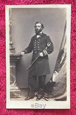 CIVIL WAR NAVY OFFICER WITH SWORD IN HAND / CDV PHOTO by BENDANN BROTHERS