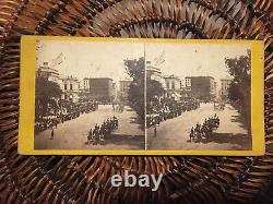 CIVIL WAR NY Cavalry 7th Regiment Militia 1860 STEREOVIEW Antique Photo with Stamp