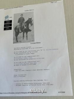 CIVIL WAR PENNSYLVANIA CAPTAIN FRITZHUGH BIRNEY 23rd INFANTRY PHOTOGRAPH