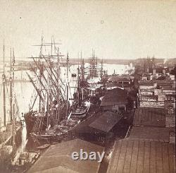 CIVIL WAR PORT of SAVANNAH UNDER UNION CONTOL DEC. 21, 1864 STEREOVIEW PHOTO