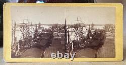 CIVIL WAR PORT of SAVANNAH UNDER UNION CONTOL DEC. 21, 1864 STEREOVIEW PHOTO