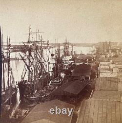 CIVIL WAR PORT of SAVANNAH UNDER UNION CONTOL DEC. 21, 1864 STEREOVIEW PHOTO