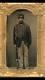 Civil War Soldier, 8th Plate Tintype With Mississippi Rifle & Saber Bayonet
