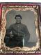 Civil War Soldier Tintype In Case Tinted Photo Very Zombie Looking Soldier