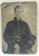 Civil War Soldier With Pistol & Hardee Hat Tintype 1/9 Plate Co. A 9th Regiment
