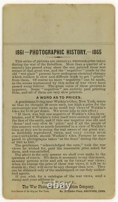 CIVIL WAR SV General George B McClellan War Photo & Exhibition Co