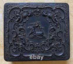 CIVIL WAR UNION MOTIF SOLDIER'S UNION CASE withHIS BEAUTIFUL WIFE 1/6 TINTYPE 1862
