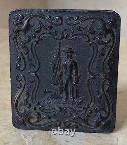 CIVIL WAR UNION NAVY 1/16 PLATE UNION CASE withSAILOR, CANNON, FLAG, MAP, MOTIF 1862
