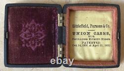CIVIL WAR UNION NAVY 1/16 PLATE UNION CASE withSAILOR, CANNON, FLAG, MAP, MOTIF 1862