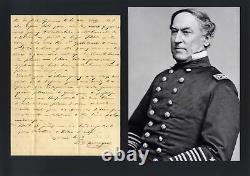 CIVIL WAR US NAVY ADMIRAL David Farragut autograph letter signed & mounted