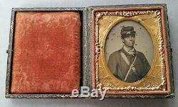 CIVIL War Ambrotype Soldier I. D. Patrick Lowrey 28th Mass. Infantry